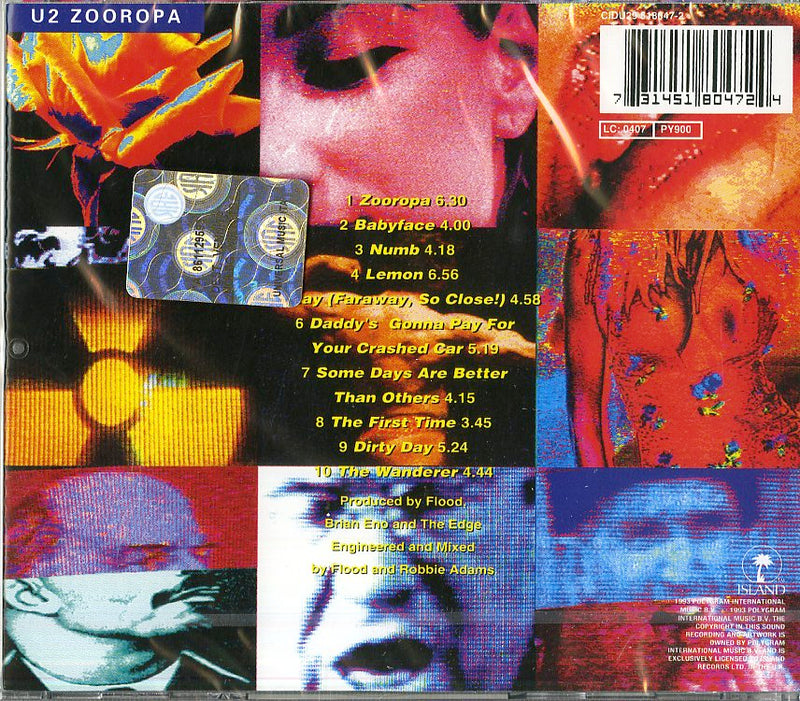 U2 - Zooropa Cd 0731451804724