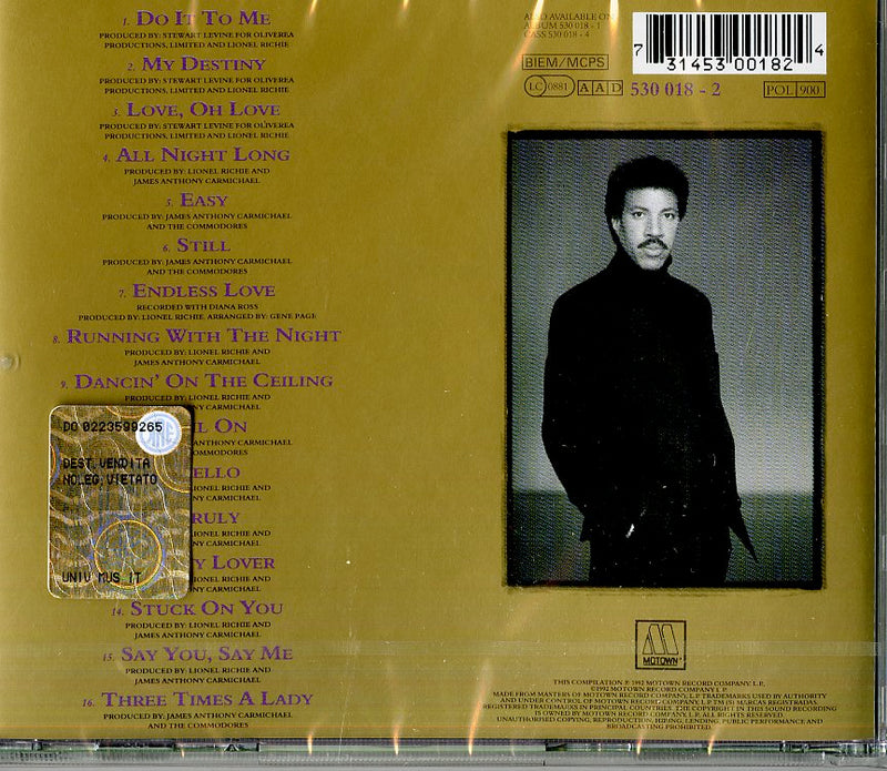 Richie Lionel - Back To Front Cd 0731453001824