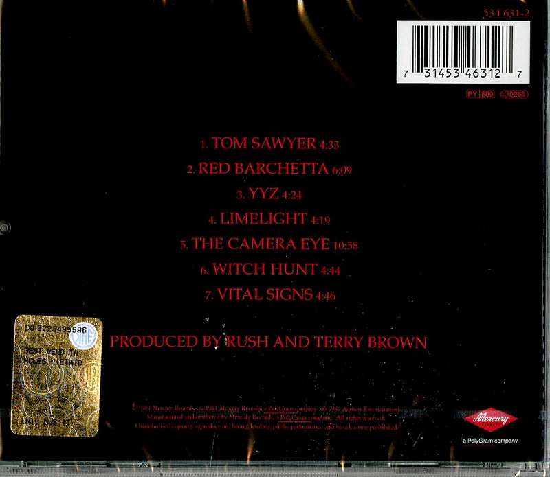 Rush - Moving Pictures Remastered Cd 0731453463127