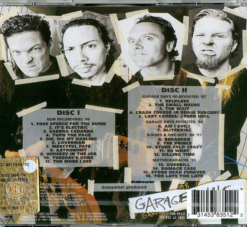 Metallica - Garage Inc. Cd 0731453835122