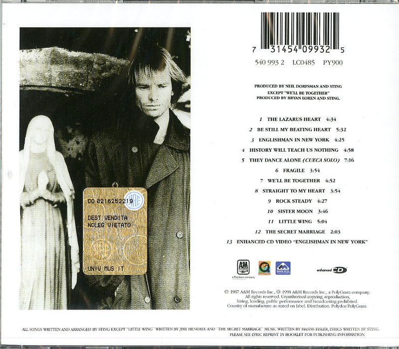 Sting - Nothing Like The Sun Cd 0731454099325