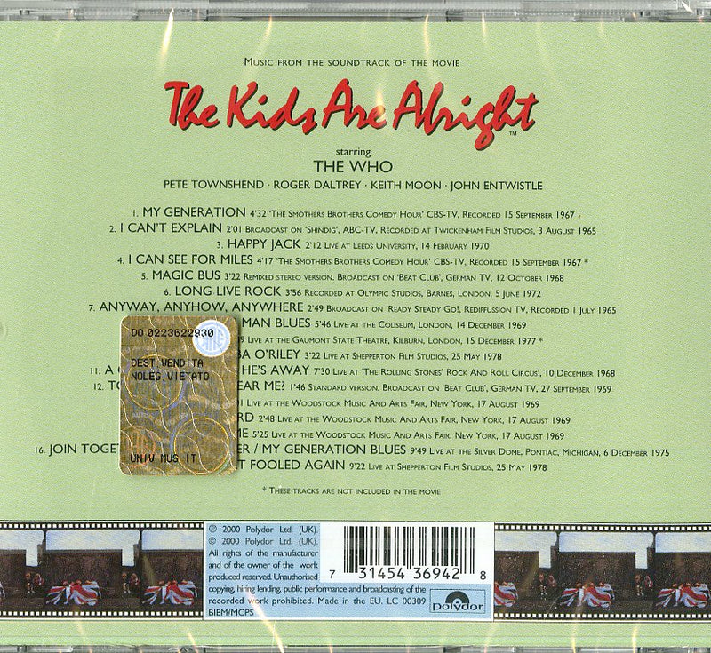 Who The - The Kids Are Alright Remastered Cd 0731454369428