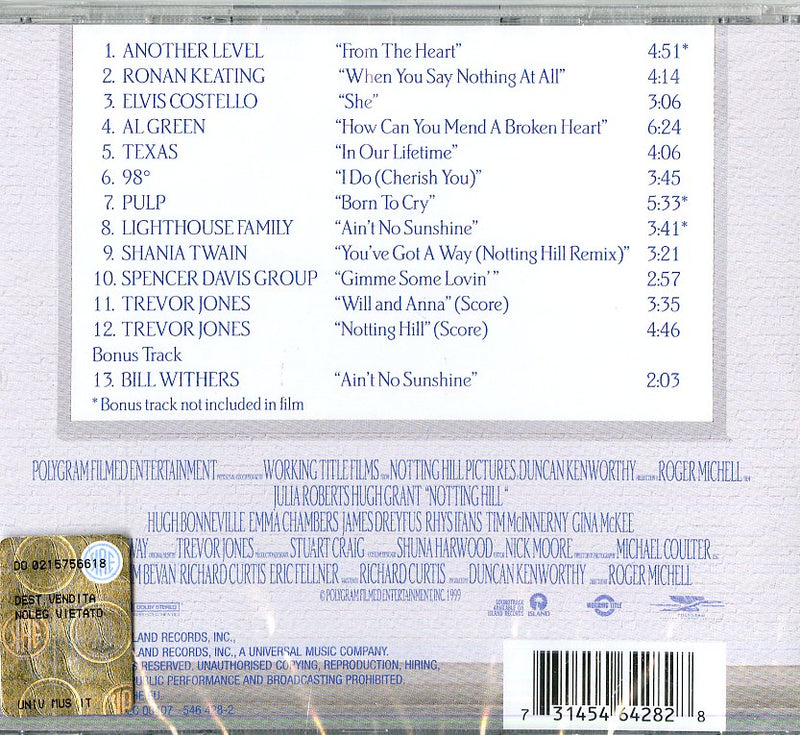 O.S.T.-Notting Hill - Notting Hill Cd 0731454642828