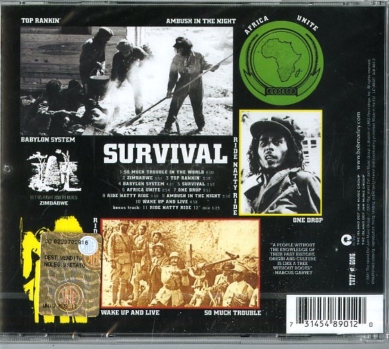Marley Bob & The Wailers - Survival Cd 0731454890120