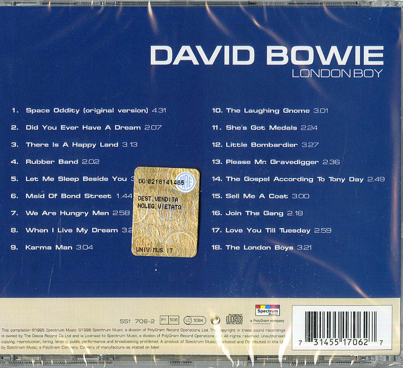Bowie David - London Boy CD 0731455170627