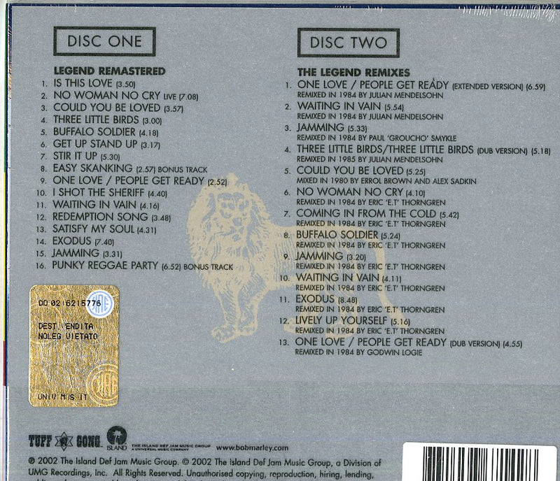 Marley Bob & The Wailers - Legend (Deluxe Edition) Cd 0731458671428