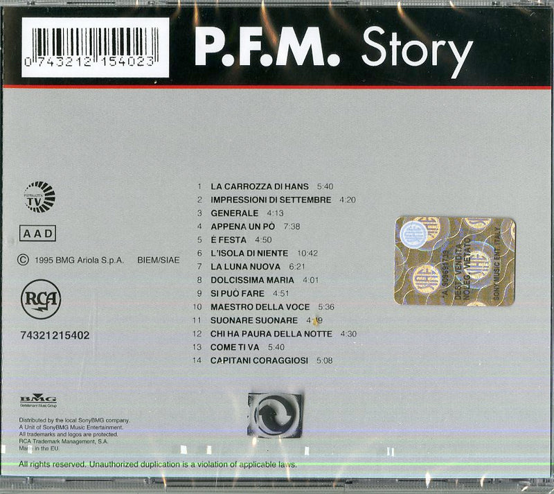 P. F. M. Premiata Forneria Marconi - P.F.M. Story CD 0743212154023