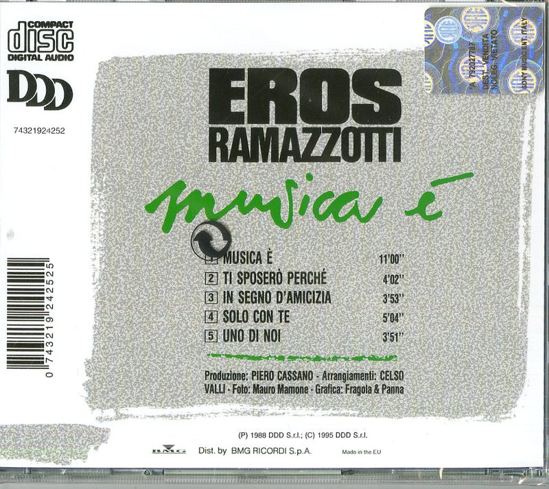 Ramazzotti Eros - Musica E' Cd 0743219242525