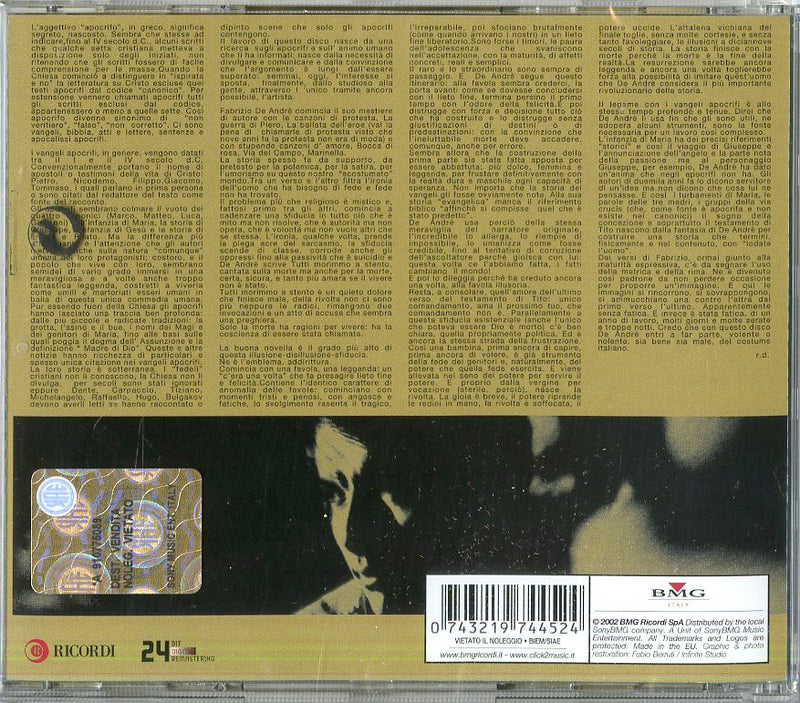 De Andre' Fabrizio - La Buona Novella 24 Bit Cd 0743219744524