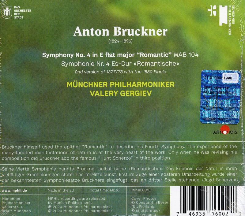 MÃ¼nchner Philharmoniker, Gergiev Valery - Symphony No.4 (Live At St. Florian) CD 0746935760021
