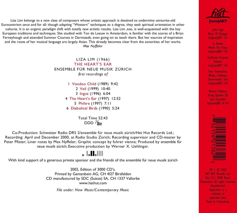 Lim Liza - The Heart'S Ear Cd 0752156014829