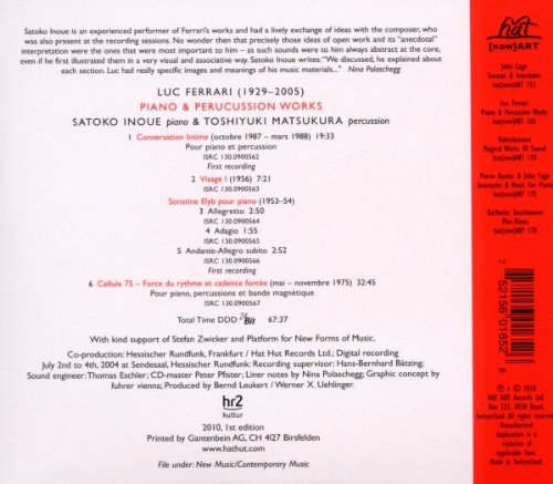 Ferrari Luc - Piano & Percussion Works Cd 0752156016526