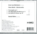 Daniel Rohm (Piano) - Dohnanyi: Opere Per Piano (Passacaglia Op.6,4 Rapsodie Op.11... Cd 0761203797028