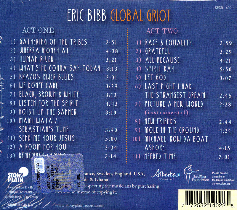 Bibb Eric - Global Griot CD 0772532140225