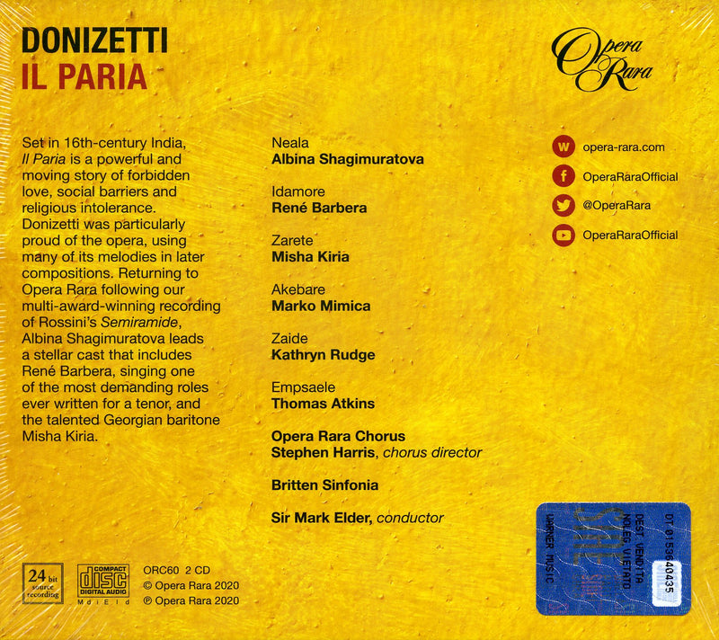 Mark Elder & Britten - Il Paria Cd 0792938006024