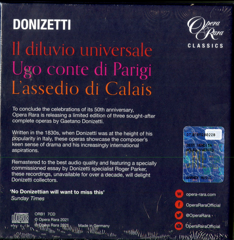 Gaetano Donizetti - Donizetti The Complete Operas Cd 0792938100128