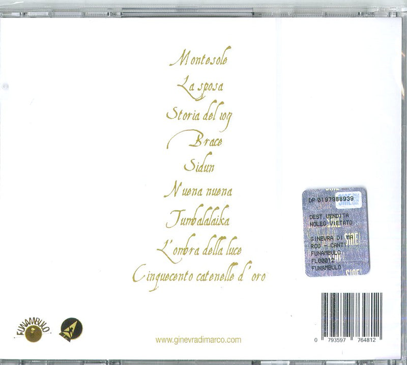 Di Marco Ginevra - Canti, Richiami D'Amore Cd 0793597764812