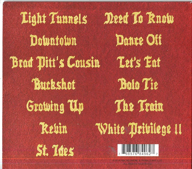 Macklemore & Ryan Lewis - This Unruly Mess I'Ve Made Cd 0798576849627