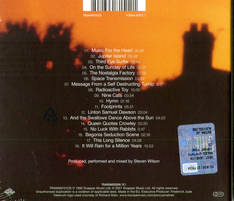 Porcupine Tree - On The Sunday Of Life Cd 0802644815121