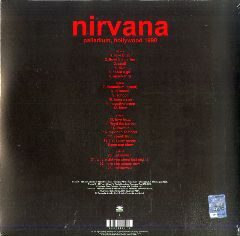 Nirvana - Palladium Hollywood 1990 (Red Vinyl) Lp 0803343236118