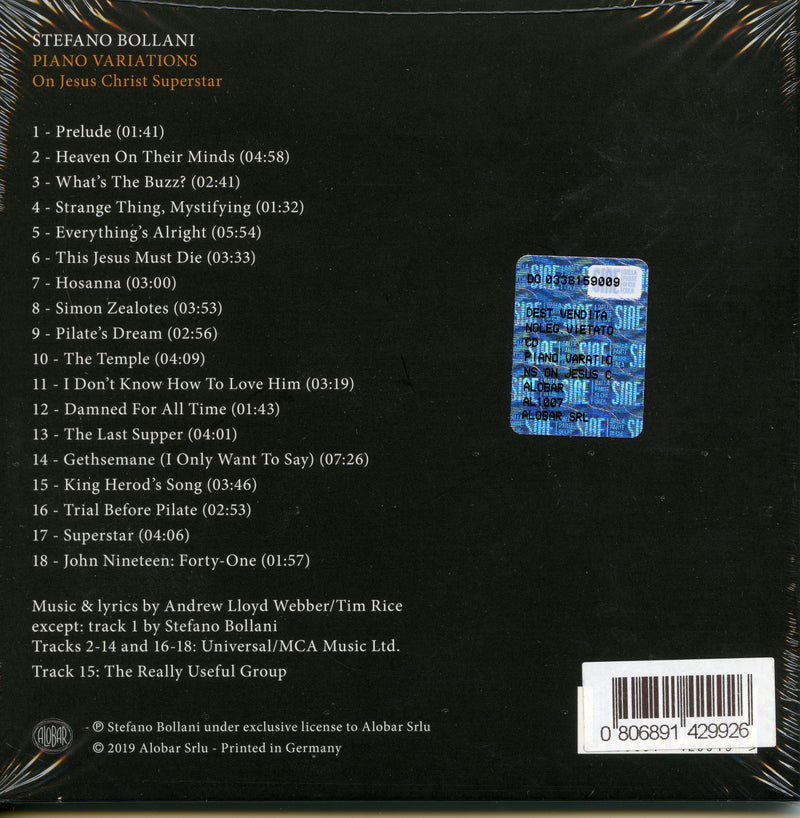 Bollani Stefano - Piano Variations On Jesus Christ Superstar Cd 0806891429926