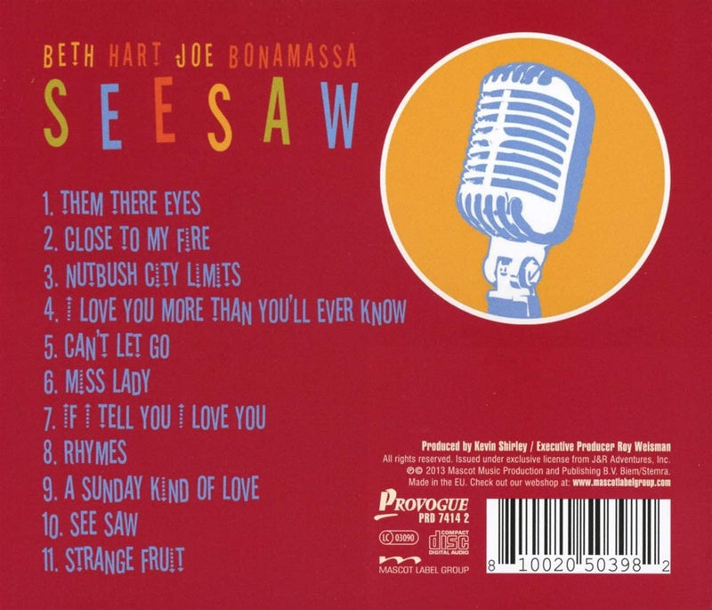 Hart Beth & Bonamassa Joe - Seesaw (Reissue) (Digipack) Cd 0810020503982