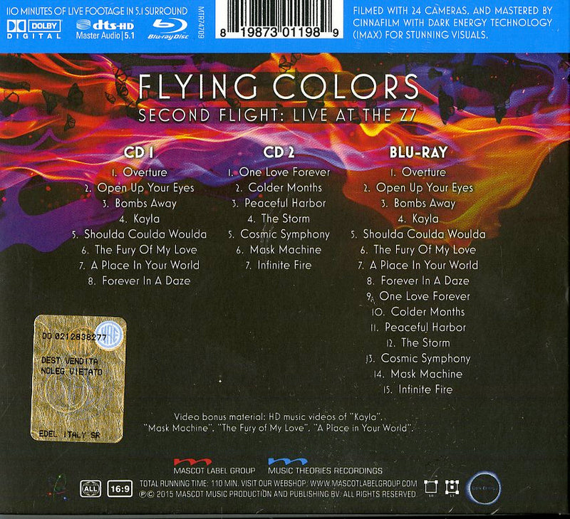 Flying Colors - Second Flight:Live At The Z7(2Cd+Br) Cd 0819873011989