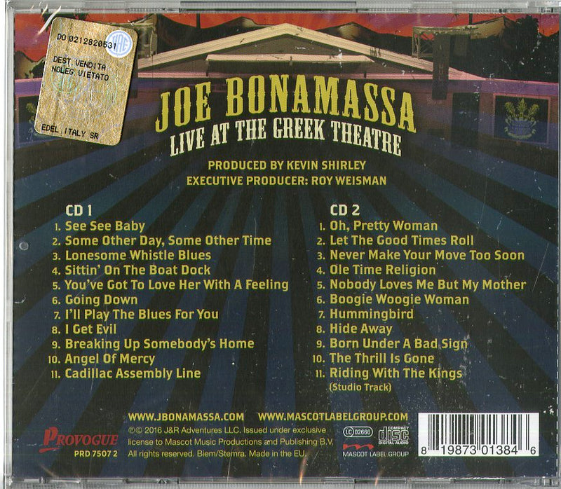 Bonamassa Joe - Live At The Greek Theatre Cd 0819873013846