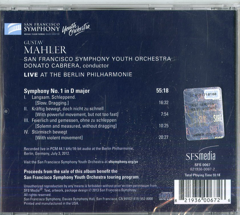 Cabrera, San Francisco Symph. Youth Orch. - Sinfonia N.1 Cd 0821936006726