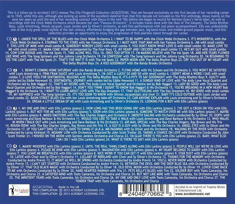 Fitzgerald Ella - The Ella Fitzgerald Collection Vol.2 1936-55 Cd 0824046706623