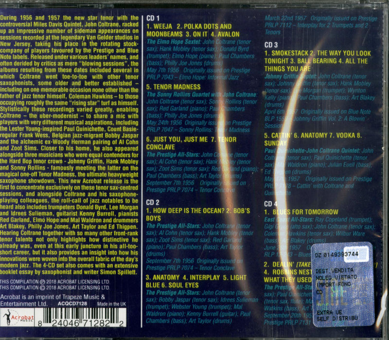 Coltrane John - Trane Meets The Tenors Cd 0824046712822