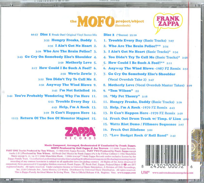 Zappa Frank - The Mofo Project Object Cd 0824302000526