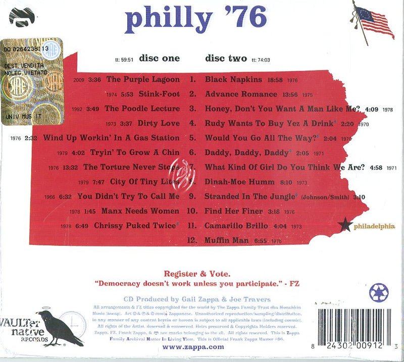 Zappa Frank - Philly '76 Cd 0824302009123