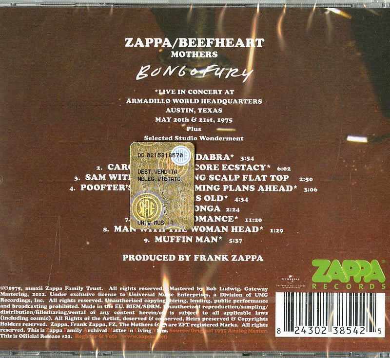 Zappa Frank - Bongo Fury CD 0824302385425