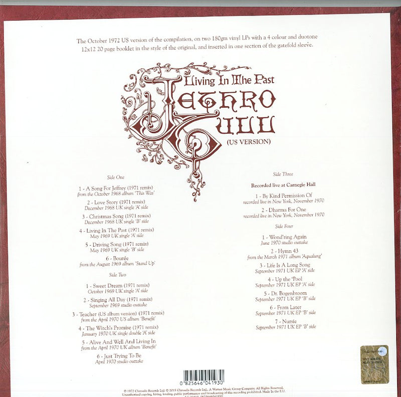 Jethro Tull - Living In The Past Vinile LP - Vinyl record 0825646041930