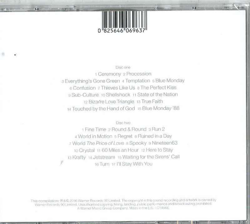 New Order - Singles Cd 0825646069637