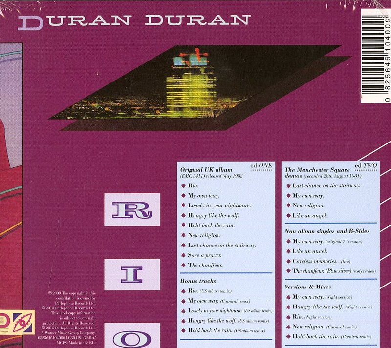 Duran Duran - Rio (Deluxe Edt.) Cd 0825646104000