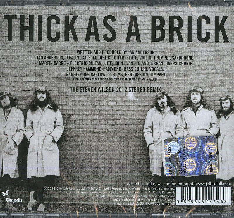 Jethro Tull - Thick As A Brick (Steven Wilson Mix) Cd 0825646146468