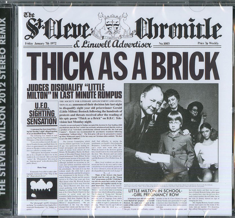 Jethro Tull - Thick As A Brick (Steven Wilson Mix) Cd 0825646146468