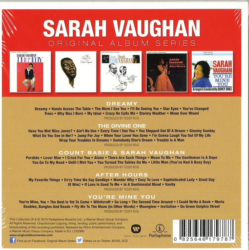 Vaughan Sarah - Original Album Series (Box 5 Cd) Cd 0825646179787