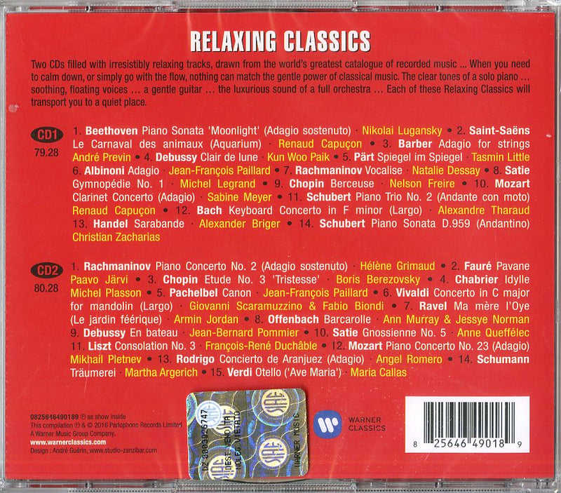 Capucon-Dessay-Callas - Relaxing Classics Cd 0825646490189