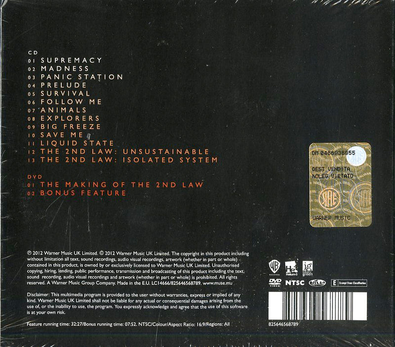 Muse - The 2Nd Law (Cd+Dvd) Cd 0825646568789