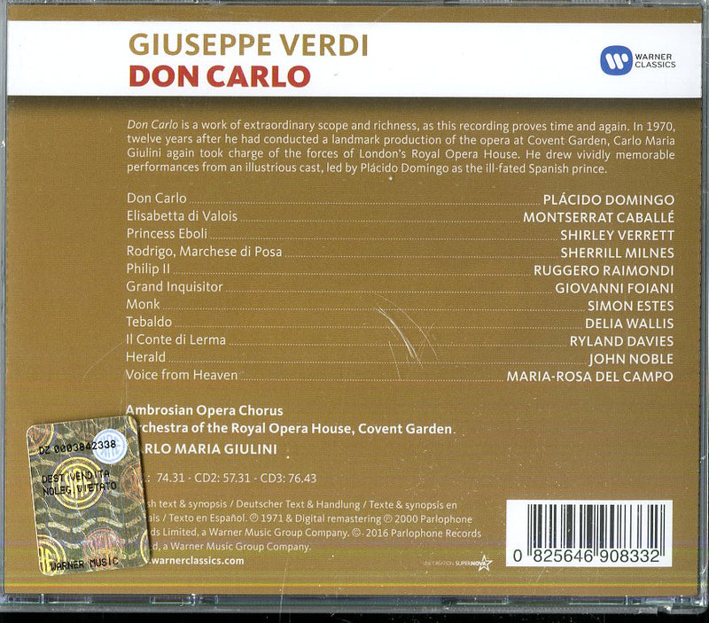 Carlo Maria Giulini( Direttore) - Don Carlo Cd 0825646908332