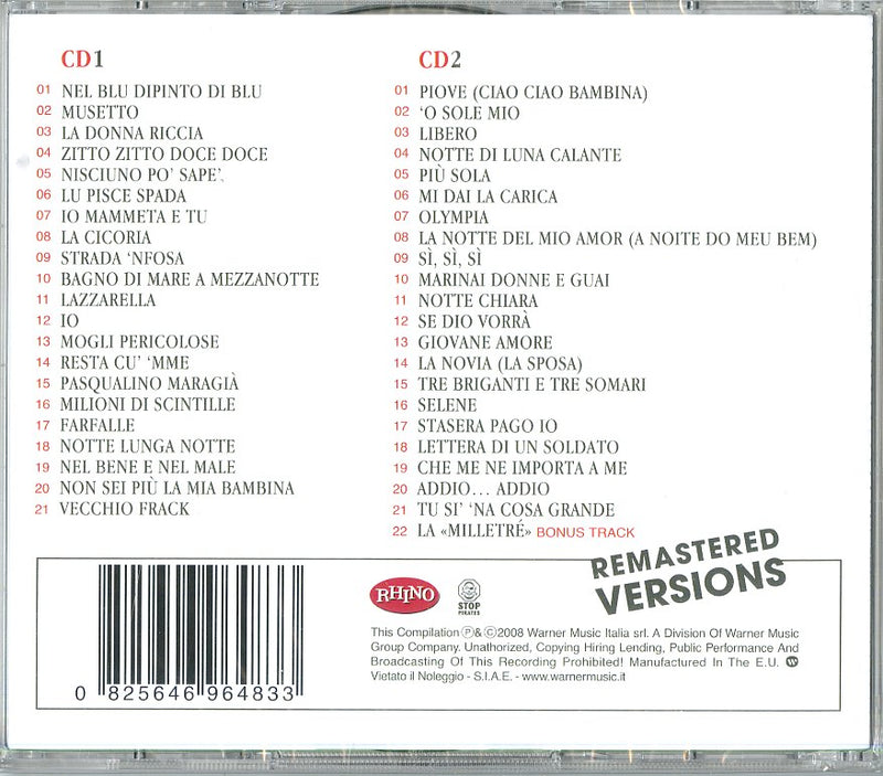 Modugno Domenico - Tutto Modugno Cd 0825646964833