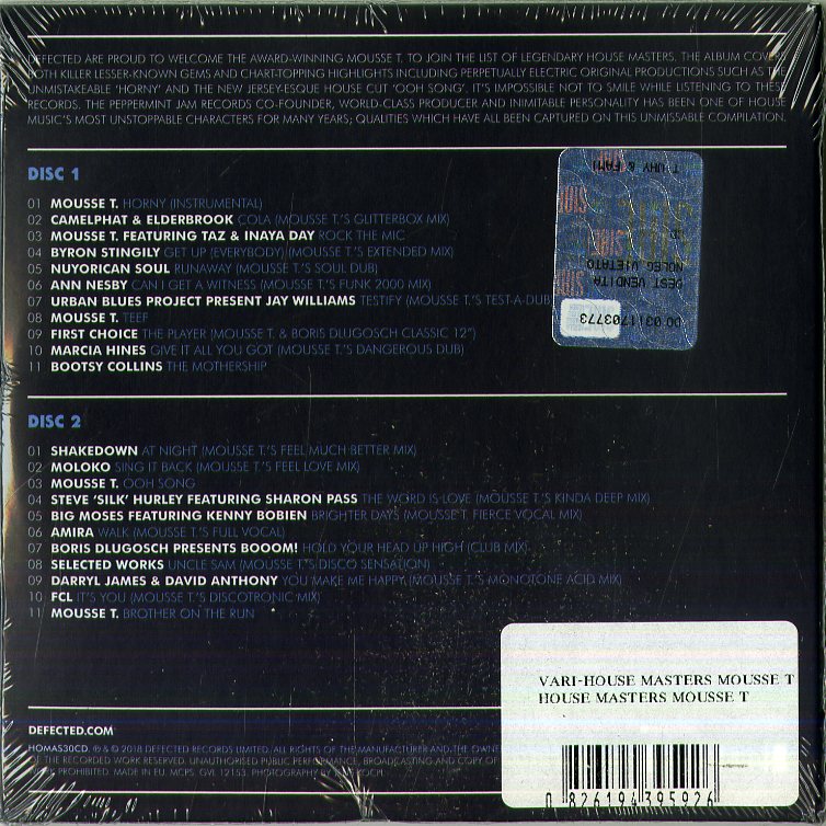 Compilation - House Masters Mousse T CD 0826194395926