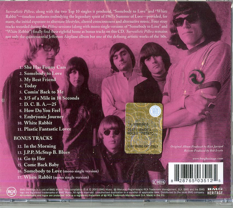 Jefferson Airplane - Surrealistic Pillow Cd 0828765035125