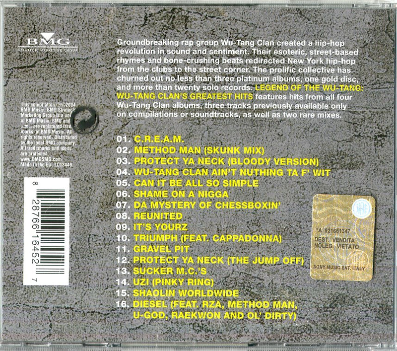 Wu Tang Clan - Legend Of Wu Tang Clan Greatest Hits Cd 0828766164527