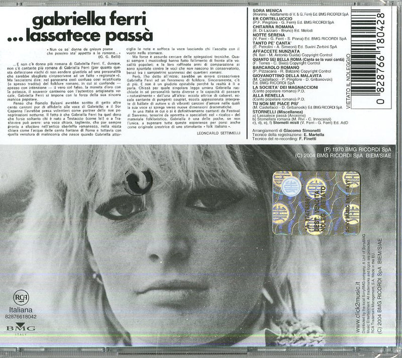 Ferri Gabriella - Lassatece Passa' CD 0828766180428