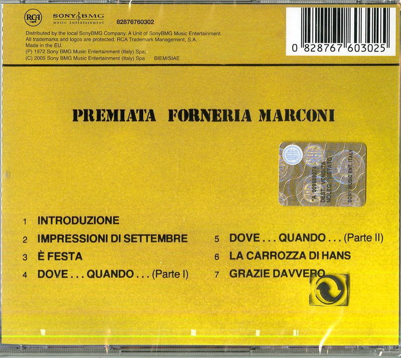 P. F. M. Premiata Forneria Marconi - Storia Di Un Minuto Cd 0828767603025