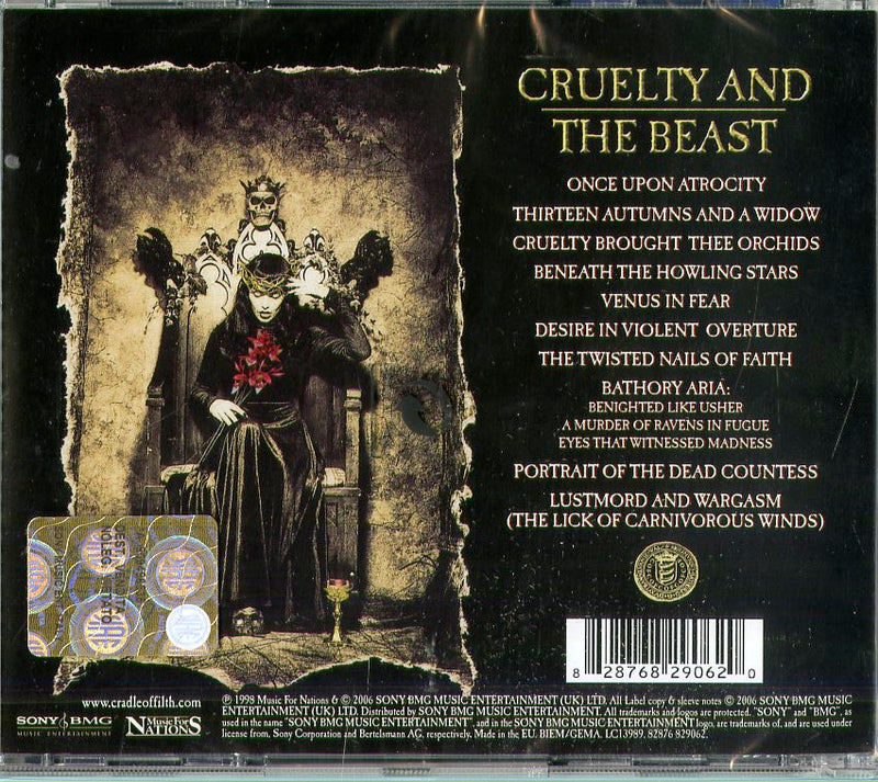 Cradle Of Filth - Cruelty & The Beast Cd 0828768290620